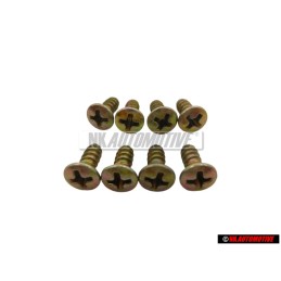 8x Genuine VW Oval Hd. Csk. Self-Tapp. 