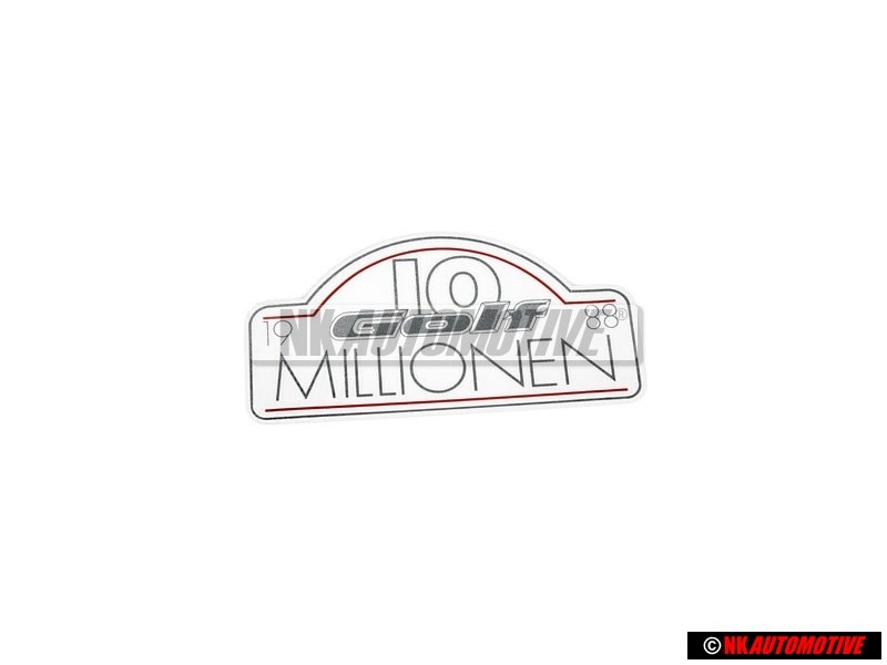Genuine VW '10 MILLIONEN' Rear Boot Decal Sticker - 191853750J YG9
