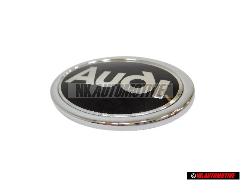 Genuine Audi Front Fender Side Badge Emblem Black Chrome - 8D0853621B 2ZZ
