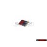 Genuine Audi S6 PLUS Steering Wheel Badge Emblem Chrome Red Blue - 4A0419685C