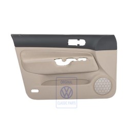 Genuine VW Door Panel Trim (Cloth) Black/Light Beige - 1J4867011CSPDM