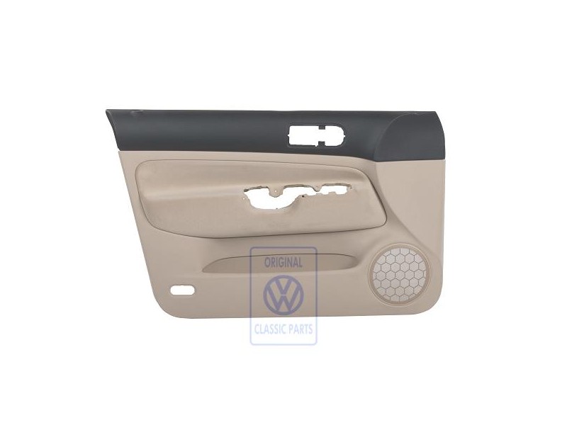 Genuine VW Door Panel Trim (Cloth) Black/Light Beige - 1J4867011CSPDM