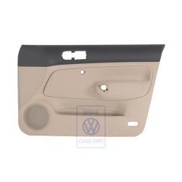 Genuine VW Door Panel Trim (Cloth) Black/Light Beige - 1J4867012CJJGL