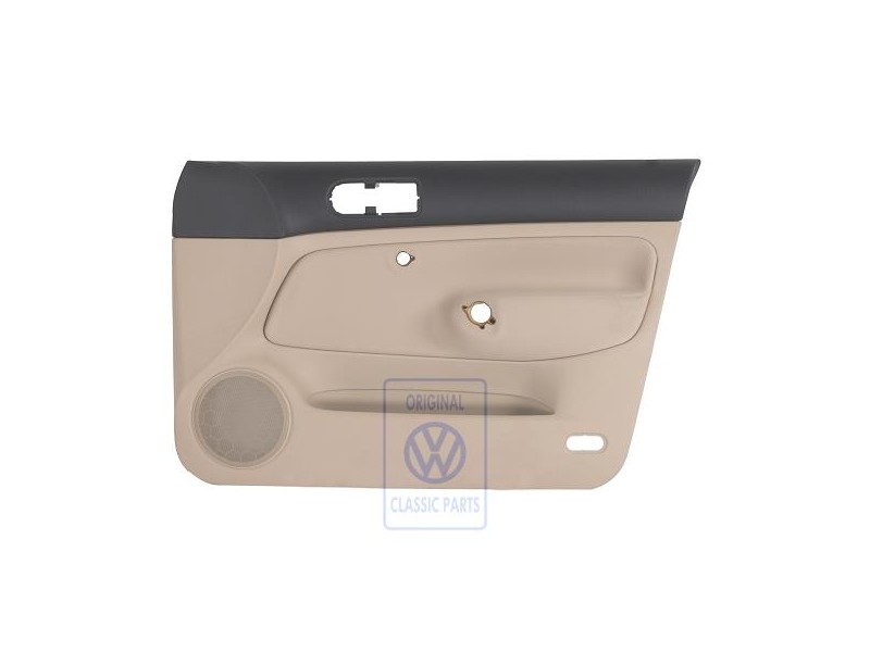 Genuine VW Door Panel Trim (Cloth) Black/Light Beige - 1J4867012CJJGL