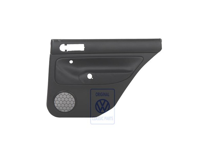 Genuine VW Door Panel Trim (Leather) Black/Black - 1J9867212ALHWU