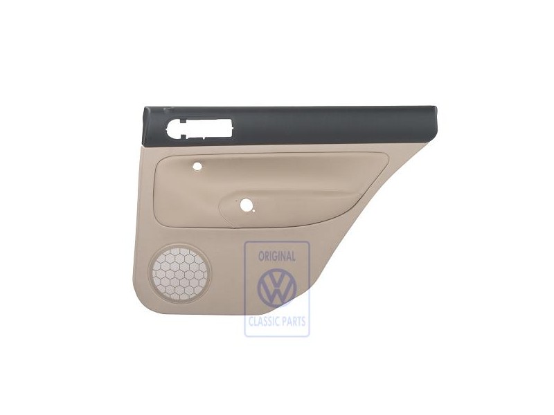 Genuine VW Door Panel Trim (Leather) Black/Light Beige - 1J9867212ALHWV