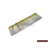 Genuine Audi Sign 'Caution' High Voltage, Turn Off Engine - 8K0010520F