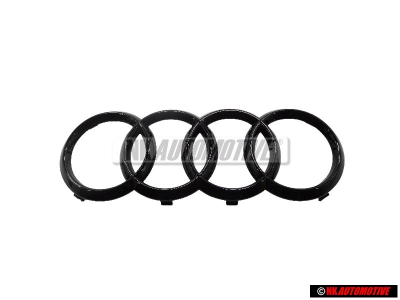 Genuine Audi Rings Front Grill Badge Emblem Black Glossy - 8T0853605 T94