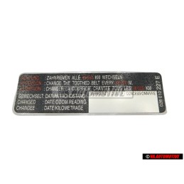 Genuine VW Sticker 'Attention' Change The Toothed Belt Every Km/M - 028010227E