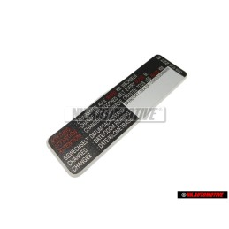 Genuine VW Sticker 'Attention' Change The Toothed Belt Every Km/M - 028010227E