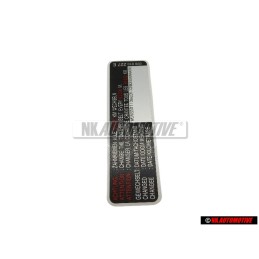 Genuine VW Sticker 'Attention' Change The Toothed Belt Every Km/M - 028010227E