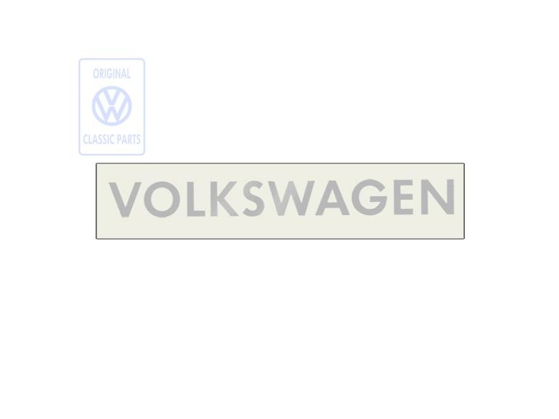 Genuine VW Inscription Silver - 2D3853687 1ZQ