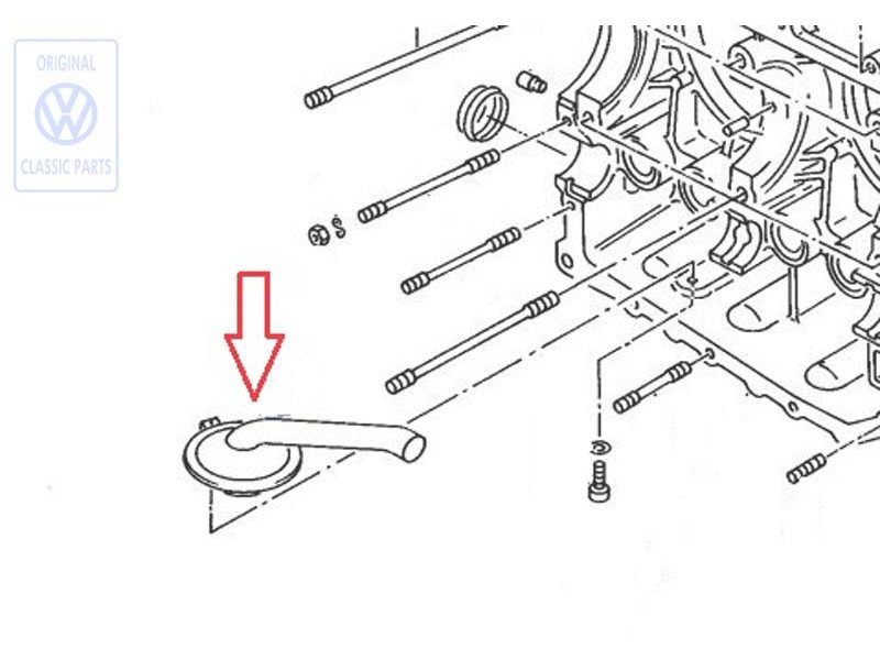 Genuine VW Oil Pipe - 025101149B