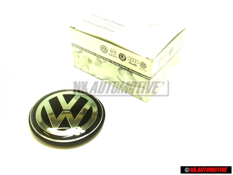 Genuine VW VW Emblem VR6 Highline Black Gun Powder - 1H6853630D DLW