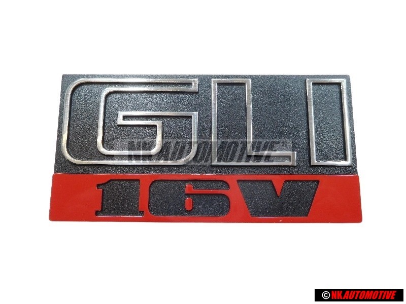 Genuine VW GLI 16V Front Grill Badge Emblem Black Red - 165853679E