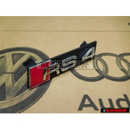Genuine Audi RS4 Front Grill Badge Emblem Black Chrome Red - 8E0853736E 2ZZ