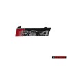 Genuine Audi RS4 Front Grill Badge Emblem Black Chrome Red - 8E0853736E 2ZZ