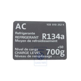 Genuine VW Sticker For Air Conditioner - 1C0010252K