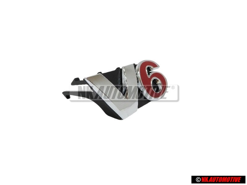 Genuine VW V6 Front Grill Badge Emblem Chrome Red - 1J6853679A GQF