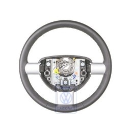 Genuine VW Steering Wheel (Leather) Black/Cyber Green - 1C0419091BBNGA