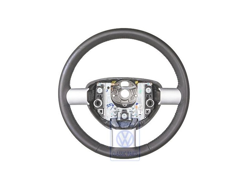 Genuine VW Steering Wheel (Leather) Black/Mecato Blue - 1C0419091BBNMA