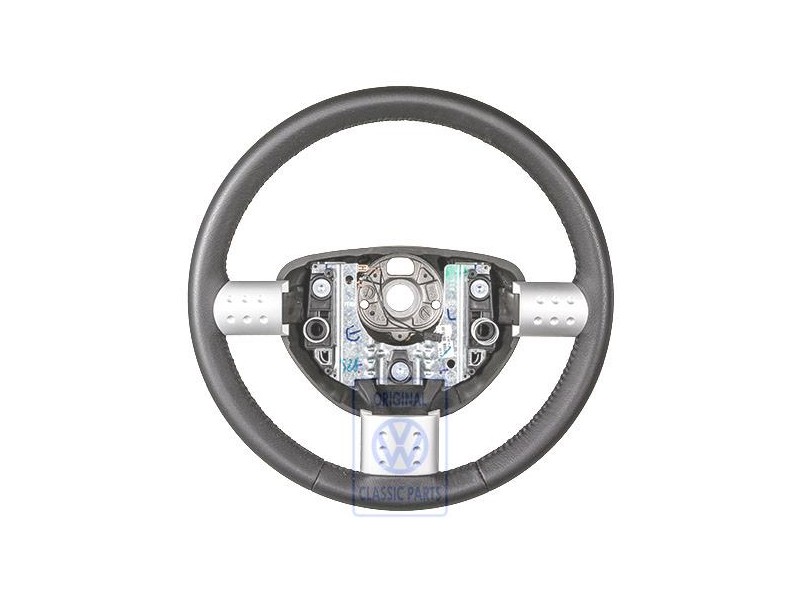 Genuine VW Steering Wheel (Leather) Black - 1C0419091CAE74