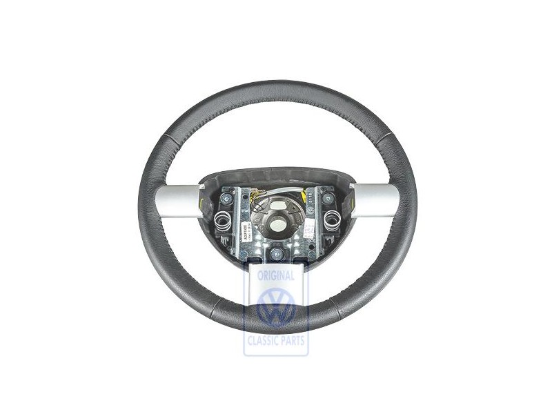Genuine VW Steering Wheel (Leather) Black - 1C0419091CDE74