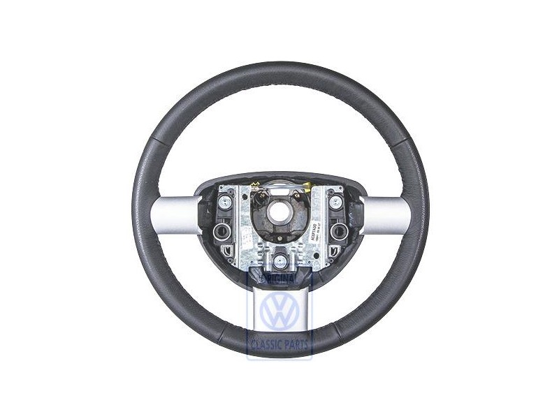Genuine VW Steering Wheel (Leather) Black - 1C0419091CEE74
