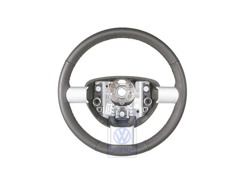 Genuine VW Steering Wheel (Leather) Black - 1C0419091DC6A6