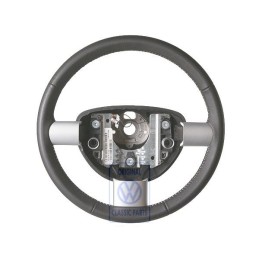 Genuine VW Steering Wheel (Leather) Black/White - 1C0419091DCYXX