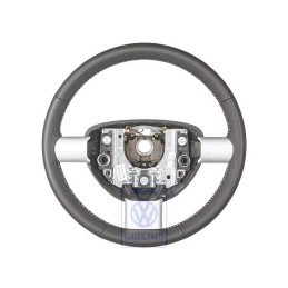 Genuine VW Steering Wheel (Leather) Black/White - 1C0419091DFYXX