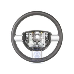 Genuine VW Steering Wheel (Leather) Black/White - 1C0419091DGYXX