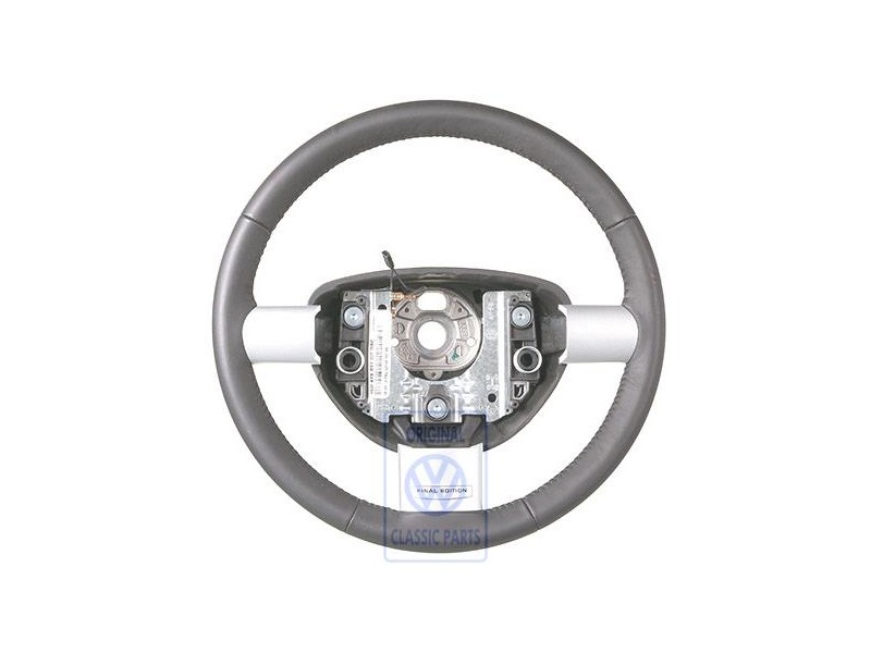 Genuine VW Steering Wheel (Leather) Satin Black - 1C0419091DPOBC