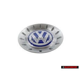 Genuine VW Hub Cap Bright Silver/Blue/White - 1C0601149C GTT