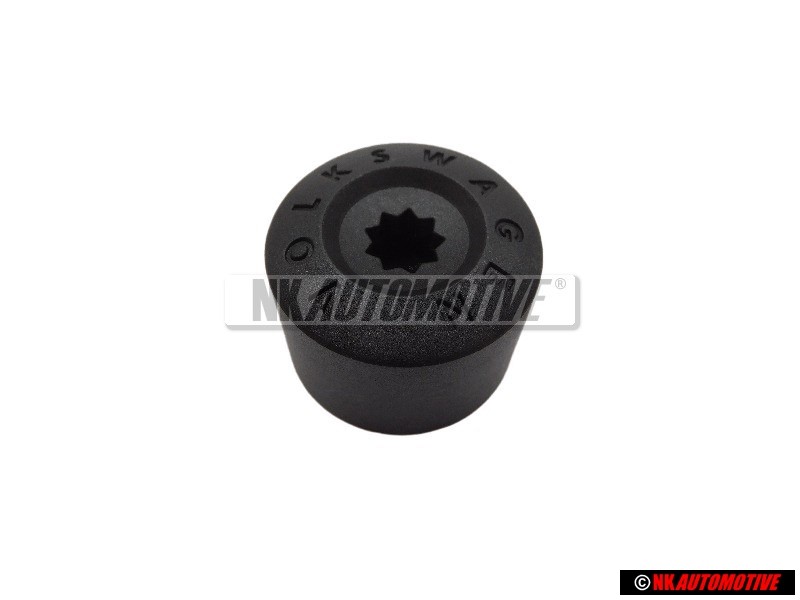 Genuine VW Wheel Bolt Lug Nut Cover Cap Satin Black - 6X0601173B 9B9