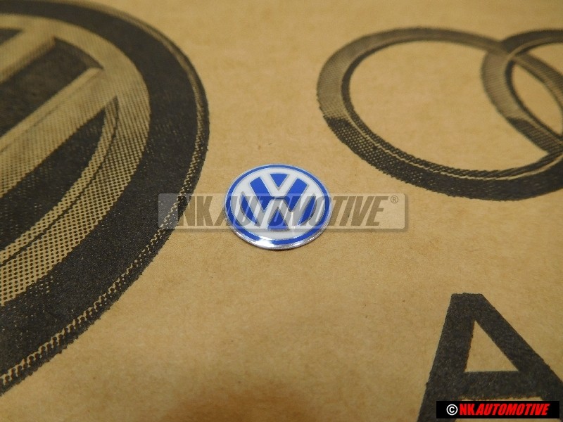 Genuine VW Key Badge Emblem White Blue - 3B0837891