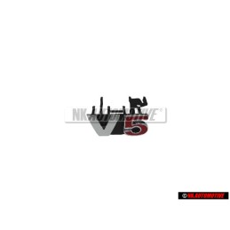 Genuine VW V5 Front Grill Badge Emblem Chrome Red - 1J6853679B GQF