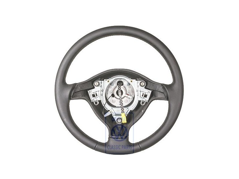 Genuine VW Steering Wheel (Leather) Black - 1E0419091E E74