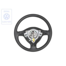 Genuine VW Steering Wheel (Leather) Black/Tropical Orange - 1E0419091E HCB