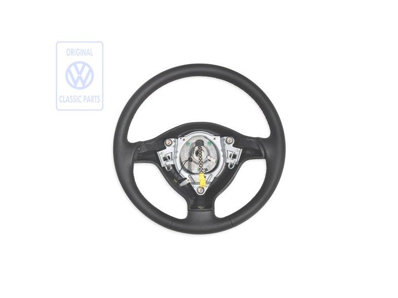 Genuine VW Steering Wheel (Leather) Black/Tropical Orange - 1E0419091E HCB