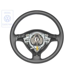 Genuine VW Steering Wheel (Leather) Black - 1E0419091F E74