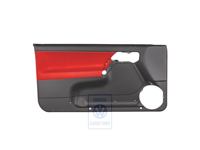 Genuine VW Door Panel Trim (Cloth) Black/Tropical Orange - 1E0867011AKHFP Genuine VW Door Panel Trim (Cloth) Black/Tropical Orange - 1E0867011AKHFP