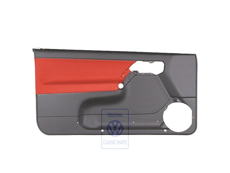Genuine VW Door Panel Trim (Cloth) Black/Tropical Orange - 1E0867011ANHFP