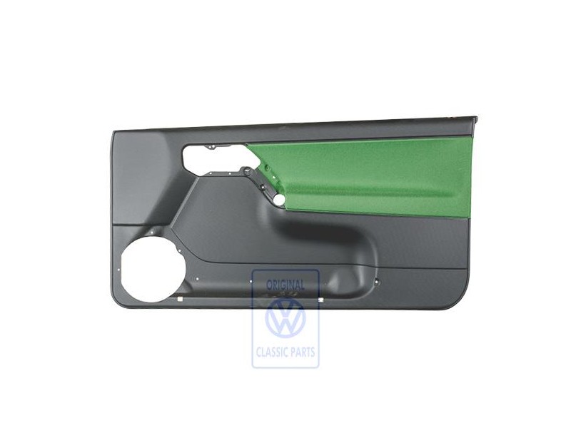 Genuine VW Door Panel Trim (Cloth) Black/Cosmic Green - 1E0867012AKHFQ