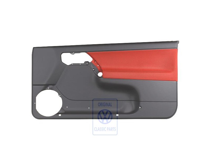 Genuine VW Door Panel Trim (Cloth) Black/Tropical Orange - 1E0867012ANHFP