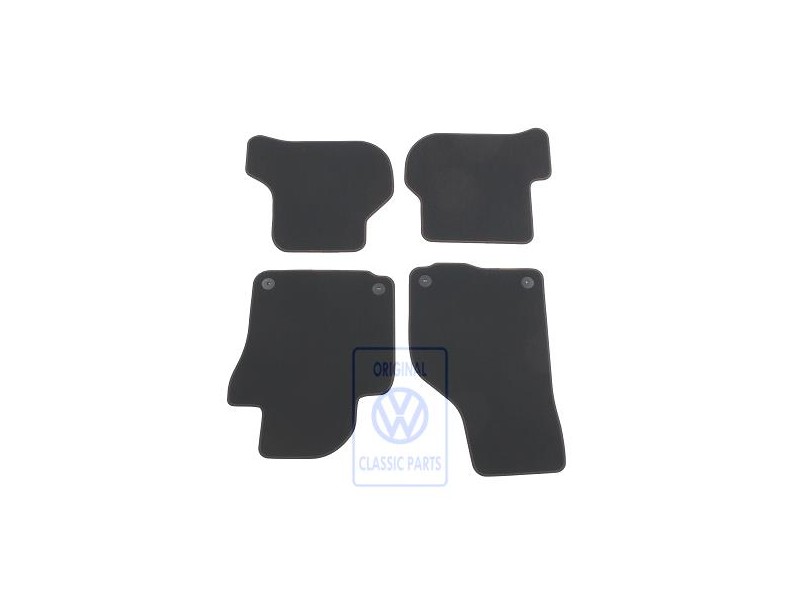Genuine VW 1 Set Foot Mats Black/Black/Orange - 1K1863011R EUJ