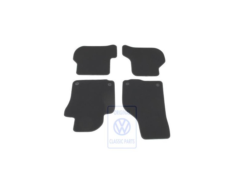 Genuine VW 1 Set Foot Mats Black/Silver Grey - 1K1863011R RII