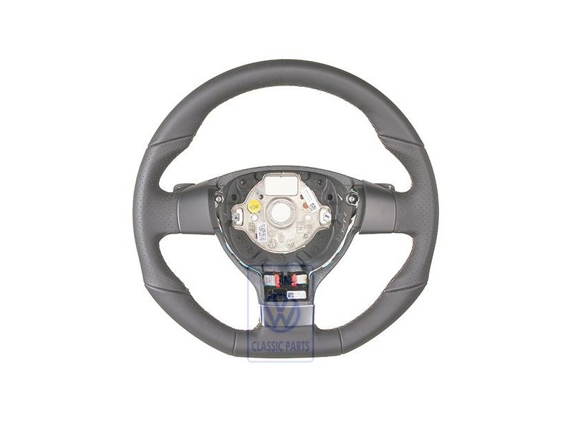 Genuine VW Steering Wheel (Leather) Black/Cashmere - 1K8419091M YCU