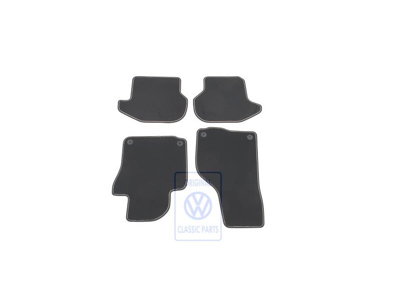 Genuine VW 1 Set Foot Mats Titanium Black/Pepper Beige - 1Q1863011D OUY