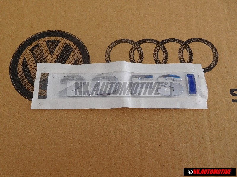 Genuine VW 2.0 FSI Rear Boot Badge Emblem Chrome Blue - 1T0853675 HCE